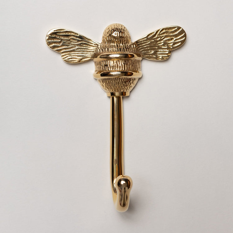 Solid Brass bee Coat Hook - Brass Finish