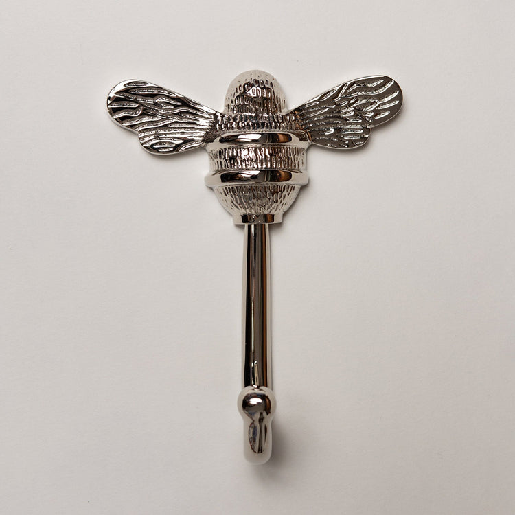 Solid Brass bee Coat Hook - Nickel Finish