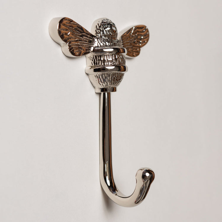 Solid Brass bee Coat Hook - Nickel Finish