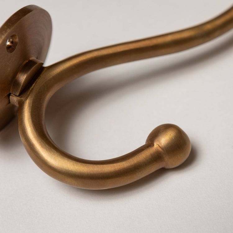 Solid Brass mushroom Coat Hook - Antique Brass Finish