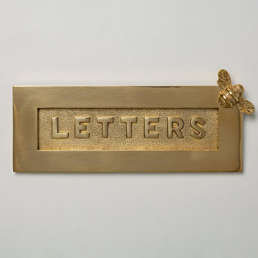 Brass bee Letterplate - Polished Brass