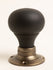 Plain Door Knobs - Ebonised & Antique Brass (Pair) - Brass bee