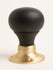 Plain Door Knobs - Ebonised & Satin Brass (Pair) - Brass bee