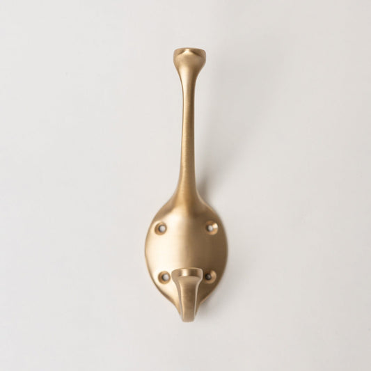 Solid Brass signature Coat Hook - Satin Brass Finish