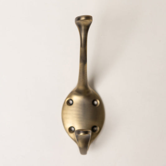 Solid Brass signature Coat Hook - Antique Brass Finish