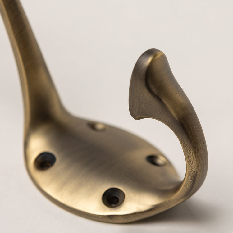 Solid Brass signature Coat Hook - Antique Brass Finish