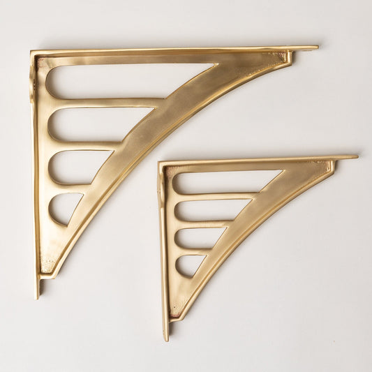 Solid Brass Morpeth Shelf Brackets - Satin Brass