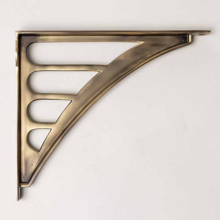 Solid Brass Morpeth Shelf Brackets - Antique Brass