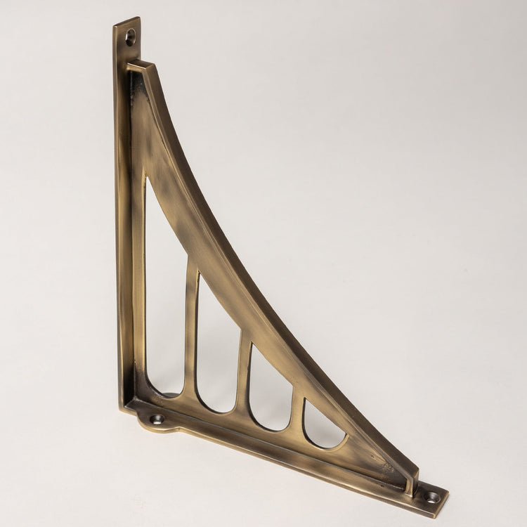 Solid Brass Morpeth Shelf Brackets - Antique Brass