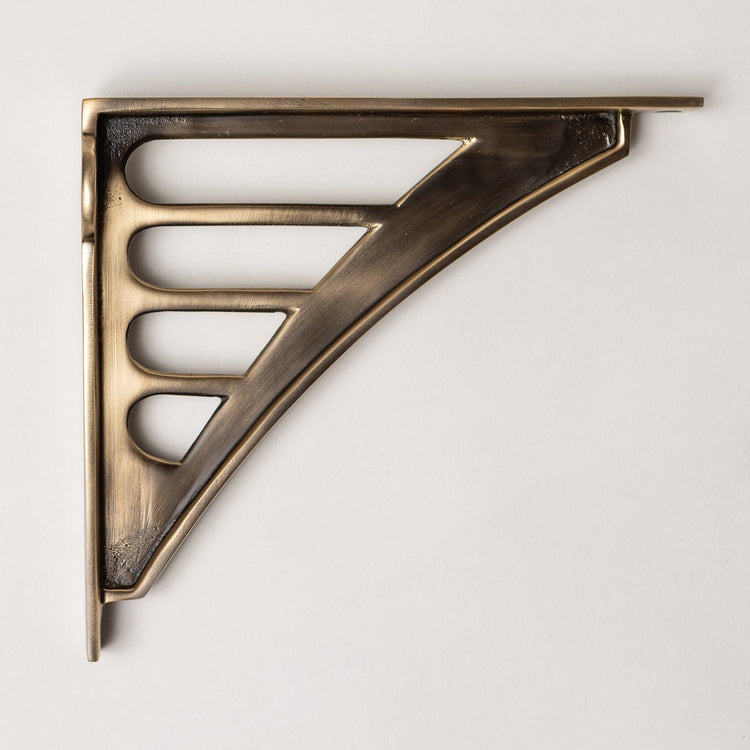 Solid Brass Morpeth Shelf Brackets - Antique Brass