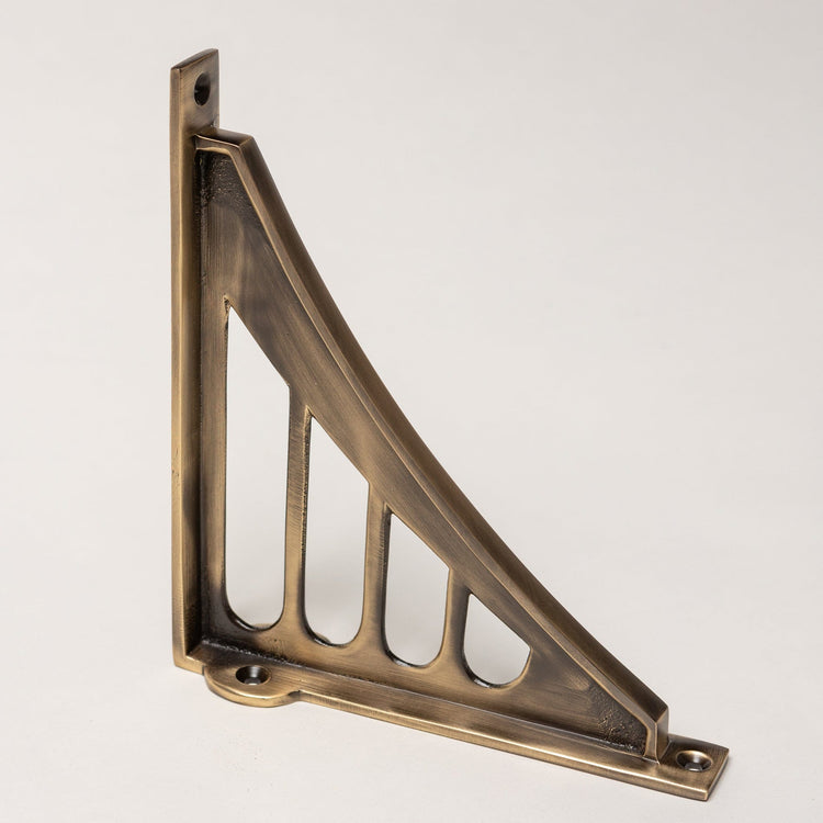 Solid Brass Morpeth Shelf Brackets - Antique Brass