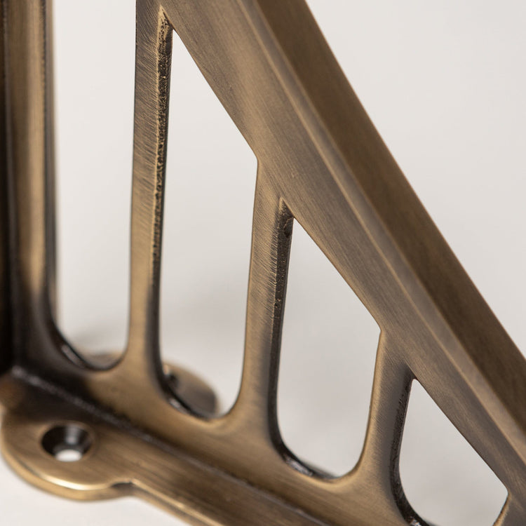 Solid Brass Morpeth Shelf Brackets - Antique Brass