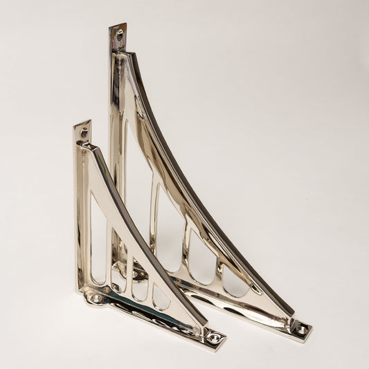 Solid Brass Morpeth Shelf Brackets - Nickel