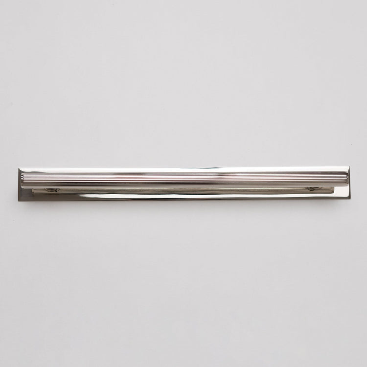 Solid Brass Straight Knurled Kitchen Pull Handles & Knobs - Polished Nickel Finish