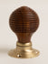 Beehive Door Knobs - Rosewood & Satin Brass (Pair) - Brass bee