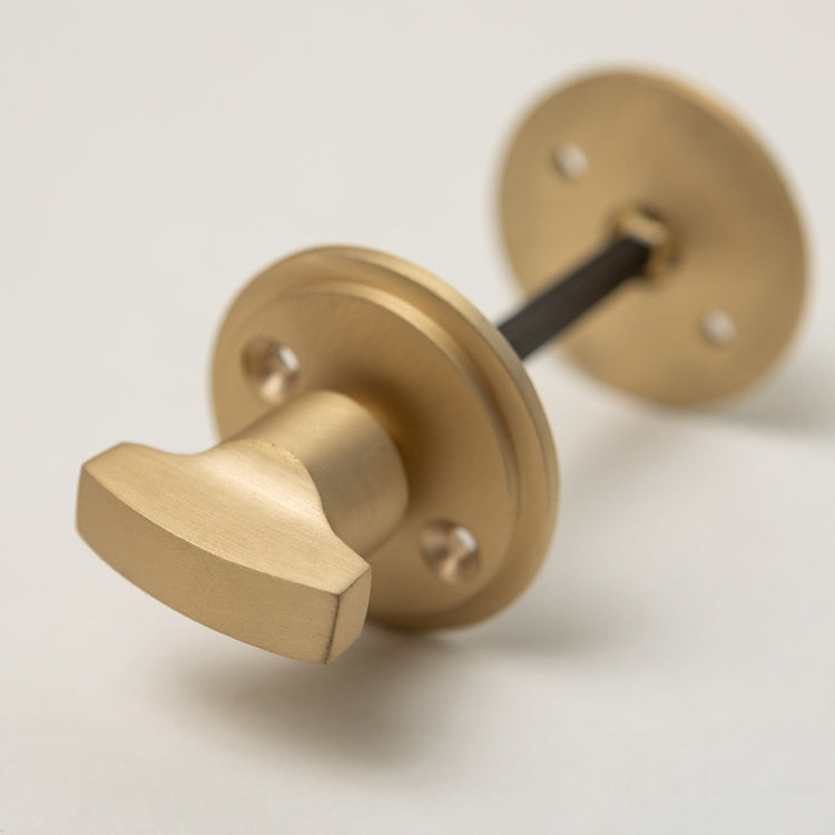 Beehive Door Knobs - Rosewood & Satin Brass (Pair) | Thumbturns & Latches