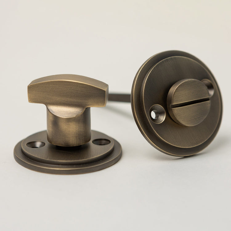 Plain Door Knobs - Rosewood & Antique Brass (Pair) | Thumbturns & Latches