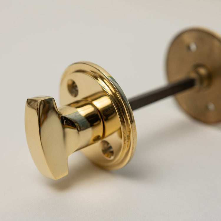 Plain Door Knobs - Ebonised & Polished Brass (Pair) | Thumbturns & Latches