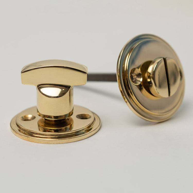 Plain Door Knobs - Rosewood & Polished Brass (Pair) | Thumbturns & Latches