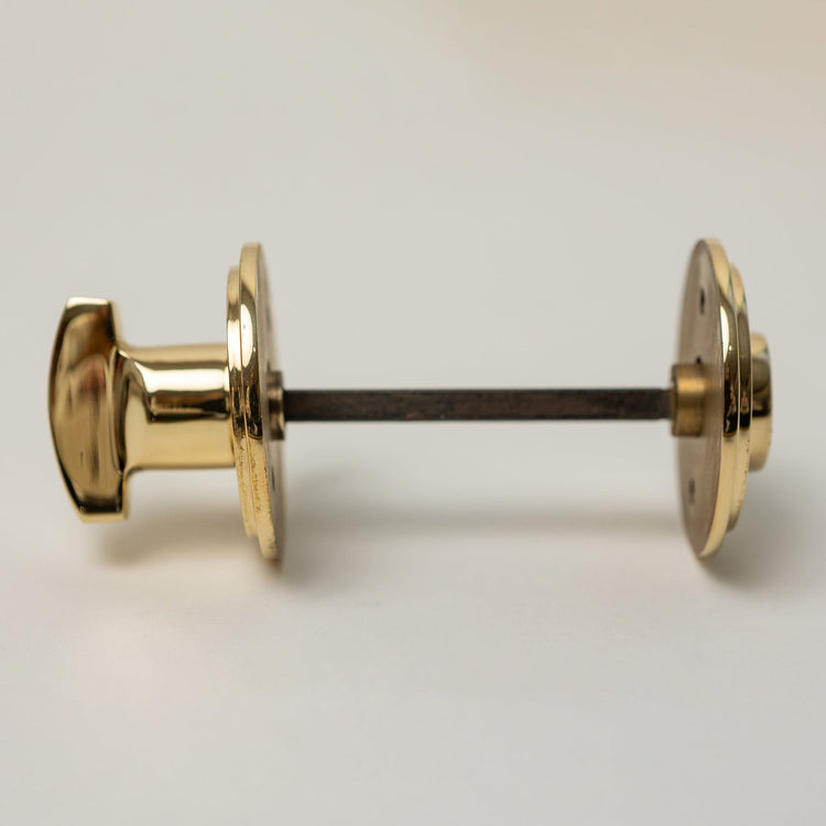 Plain Door Knobs - Rosewood & Polished Brass (Pair) | Thumbturns & Latches