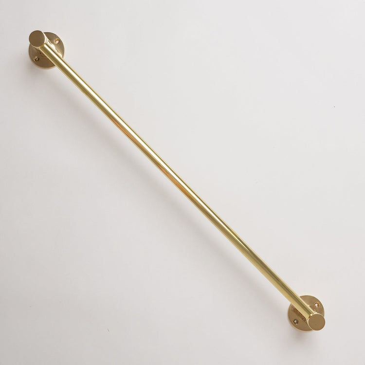 Polished Brass Hook Rail with 3 Brass hooks - Solid Brass