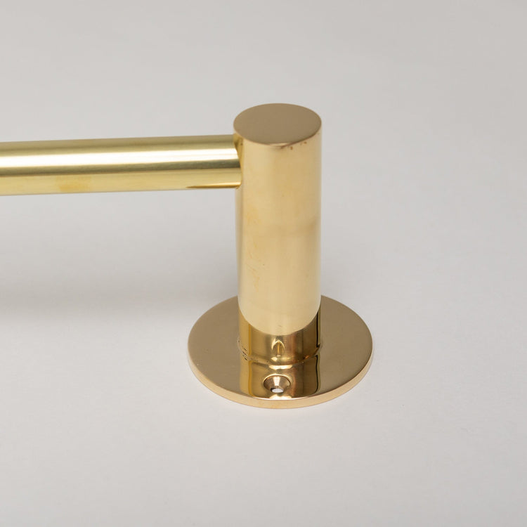 Polished Brass Hook Rail with 3 Brass hooks - Solid Brass