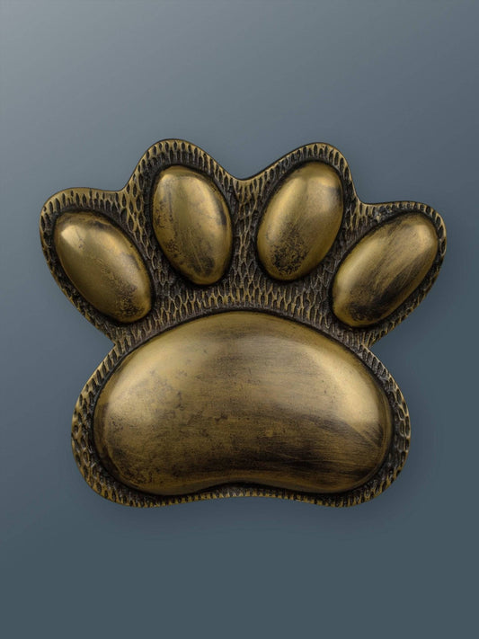 Brass Dog/Cat PAW Door Knocker - Heritage Finish - Brass bee