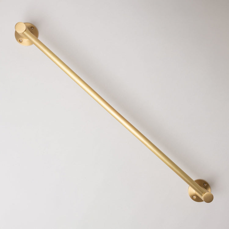 Satin Brass Hook Rail with 3 Brass hooks - Solid Brass