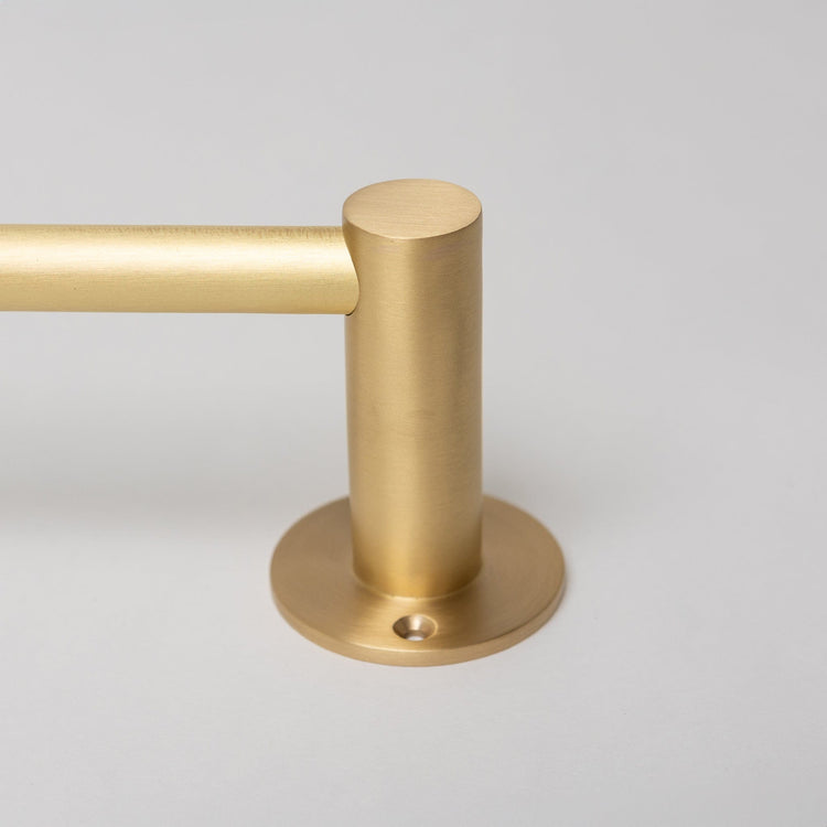 Satin Brass Hook Rail with 3 Brass hooks - Solid Brass