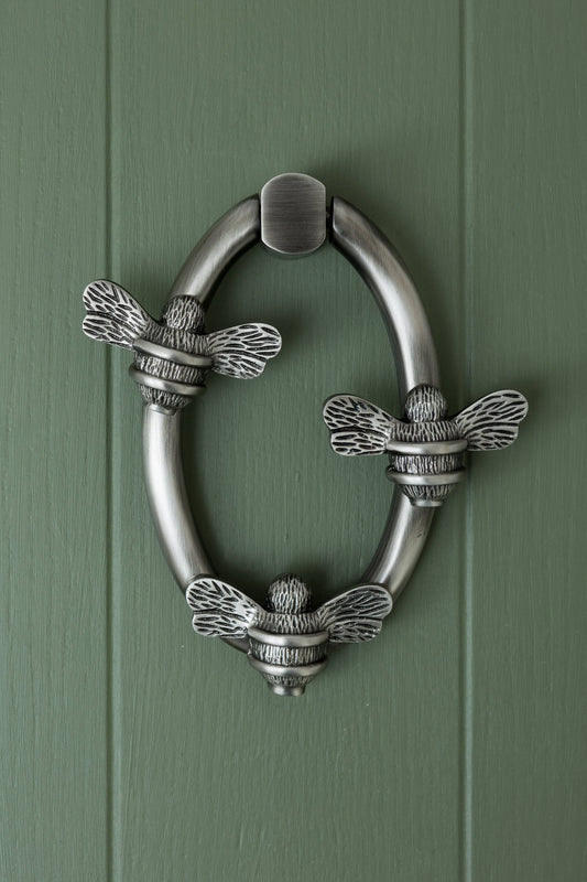 Solid Brass Nectar Bee Door Knockers - Premium Size - Brass bee