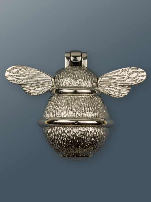 Imperfect Brass Bumble Bee Door Knocker - Nickel Finish - Brass bee