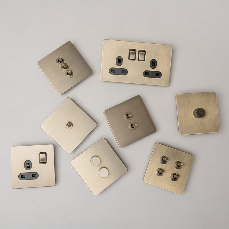 Antique Brass Switches and Sockets - B Series