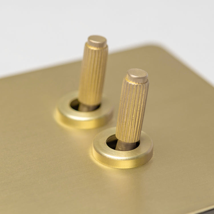 Satin Brass Switches and Sockets - B Series