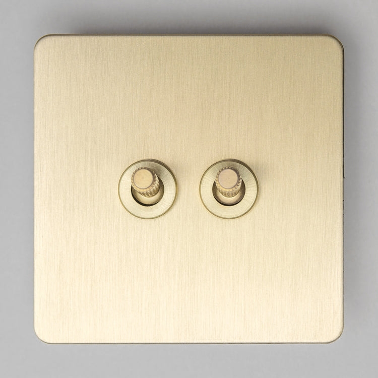 Satin Brass Switches and Sockets - B Series