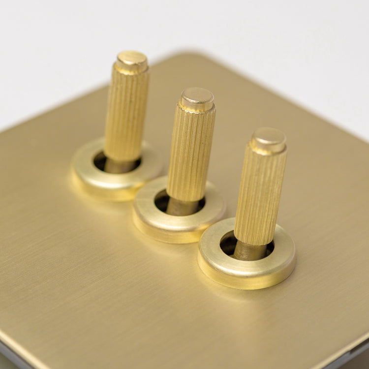 Satin Brass Switches and Sockets - B Series