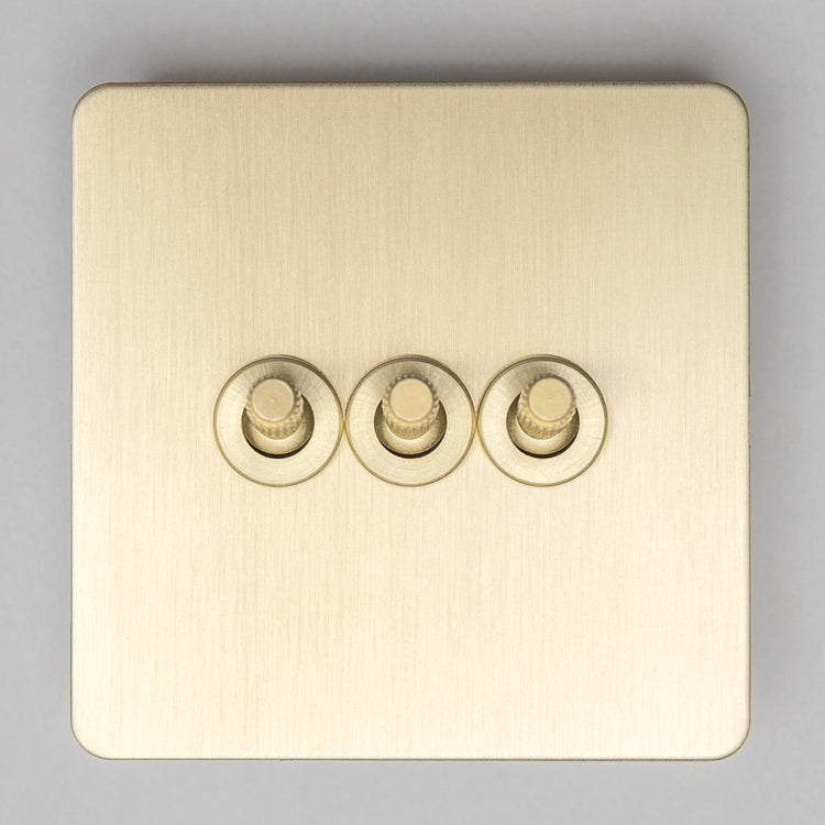 Satin Brass Switches and Sockets - B Series