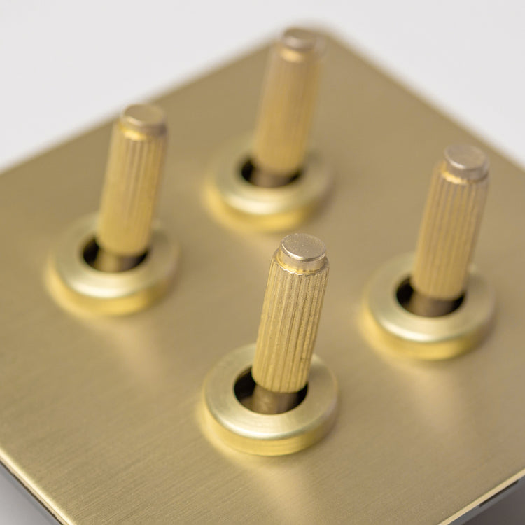 Satin Brass Switches and Sockets - B Series