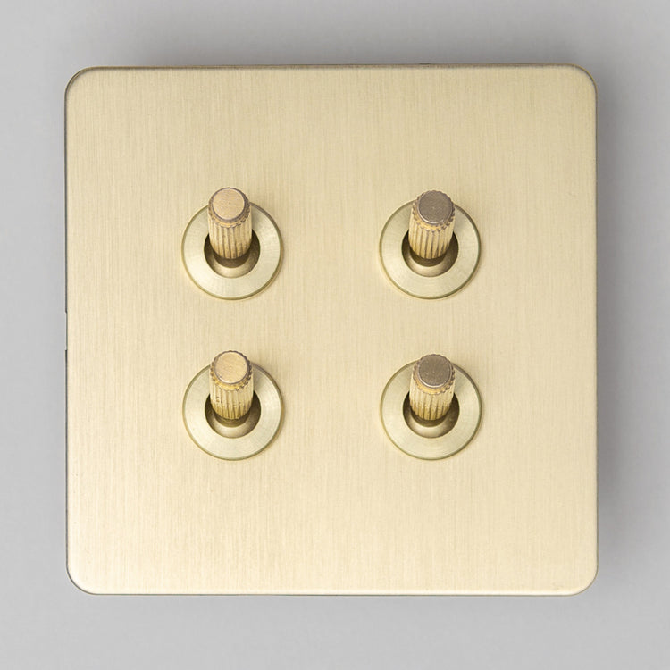 Satin Brass Switches and Sockets - B Series