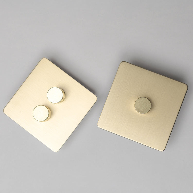 Satin Brass Switches and Sockets - B Series