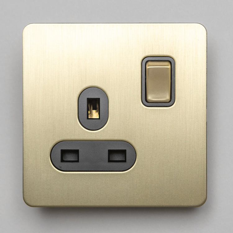 Satin Brass Switches and Sockets - B Series