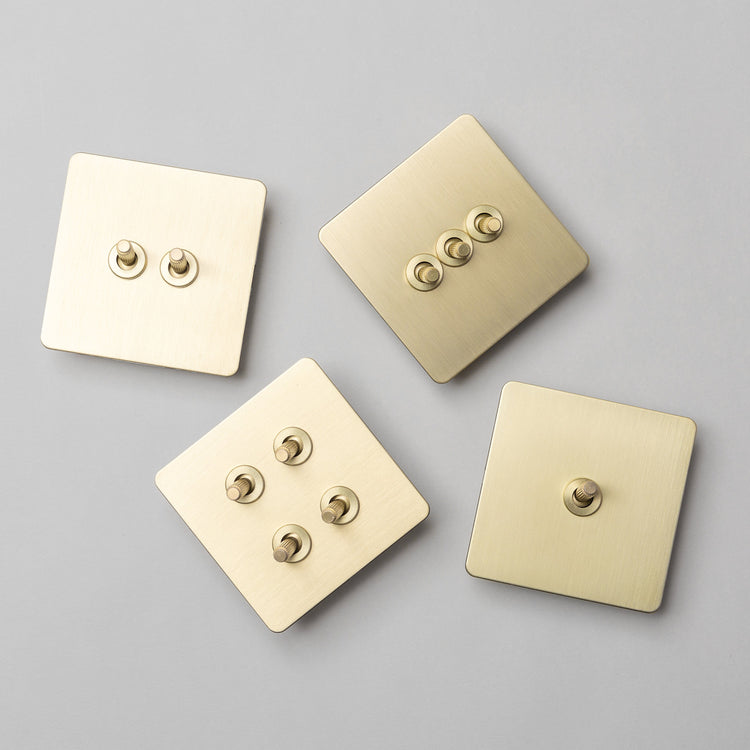 Satin Brass Switches and Sockets - B Series