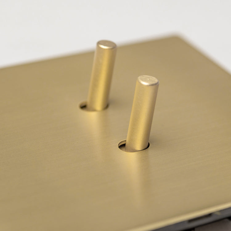 Satin Brass Switches and Sockets - J Series