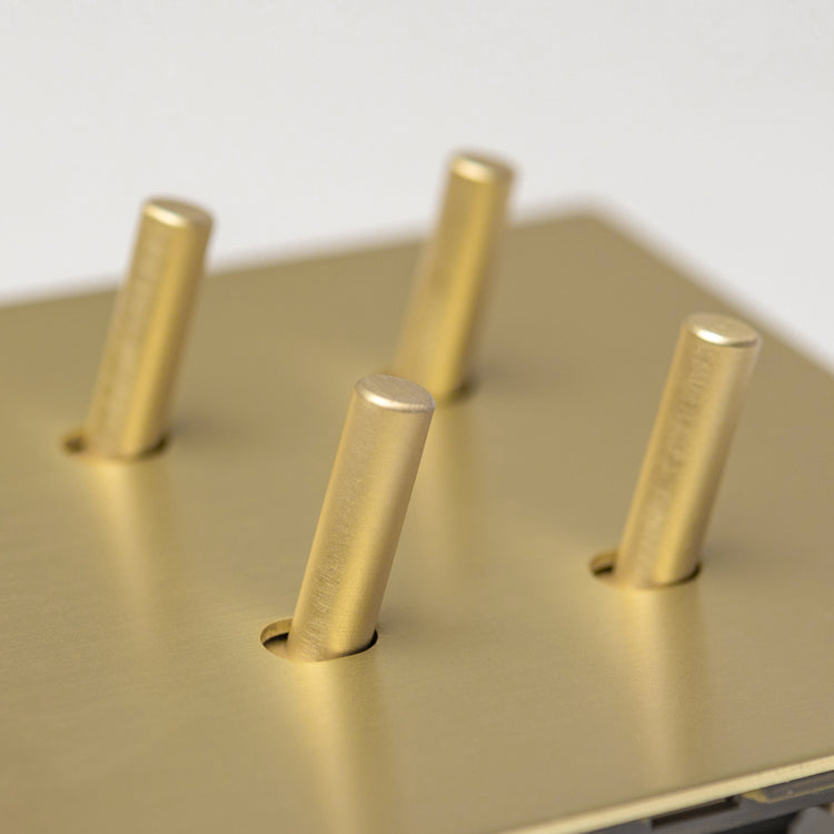 Satin Brass Switches and Sockets - J Series