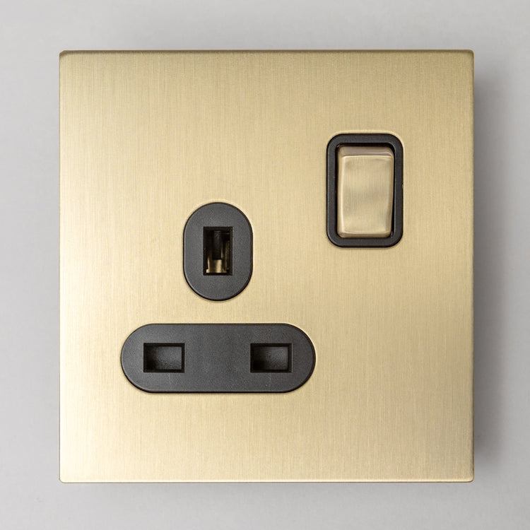 Satin Brass Switches and Sockets - J Series