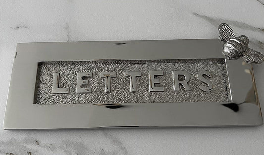 Brass bee Letterplate - Silver Nickel Finish