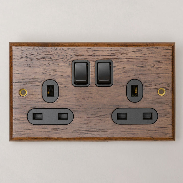 Black Walnut Switches and Sockets - W Series