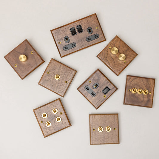 Black Walnut Switches and Sockets - W Series