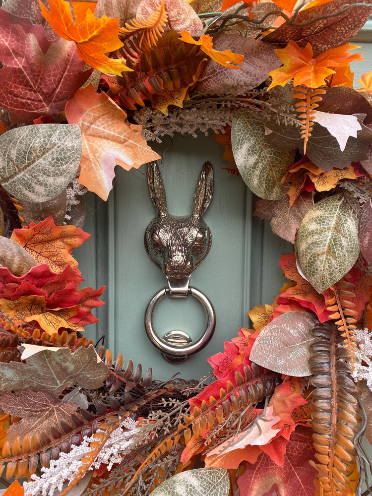 Brass Hare Door Knocker - Nickel Finish