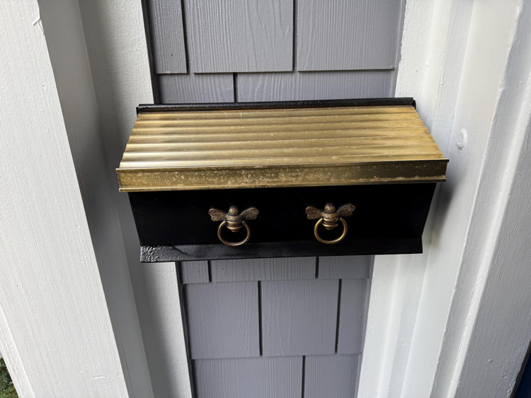 Brass Bee Ring Pull Cabinet Handle - Heritage Finish - Brass bee