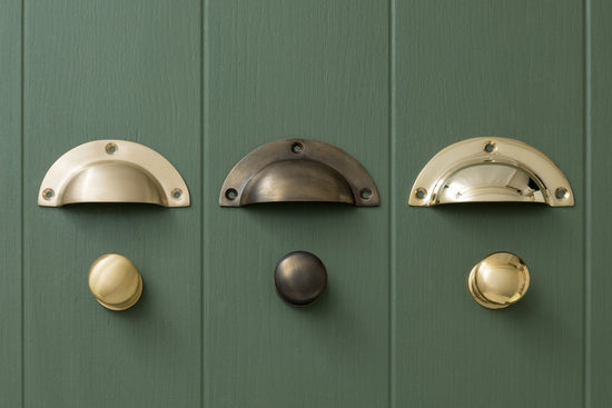 Buy Solid Brass Cabinet Knobs & Round Cup Pulls | Brass Bee